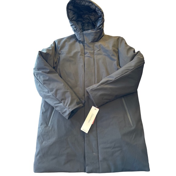 Calvin Klein Men's Black Puffer Parka Jacket Hooded Coat Small CM324682